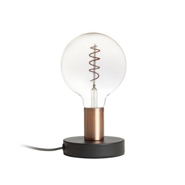 ALGOT asztali lámpa fekete szálcsiszolt réz 230V LED E27 15W