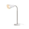 ANIKA asztali lámpa matt fehér matt nikkel 230V LED E27 15W