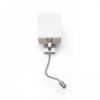 TAINA lámpabúrával fehér matt nikkel 230V LED E27 LED 15+3W 25°  3000K