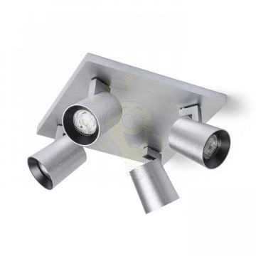 KENNY IV mennyezeti lámpa  szálcsiszolt alumínium/fekete 230V LED GU10 4x8W