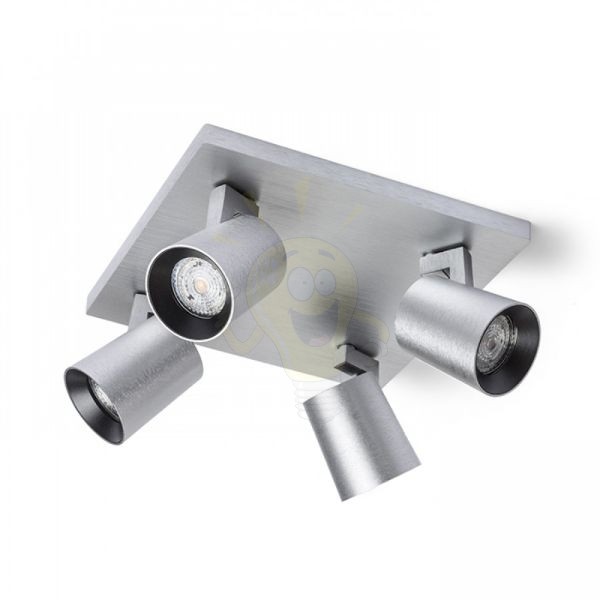 KENNY IV mennyezeti lámpa  szálcsiszolt alumínium/fekete 230V LED GU10 4x8W