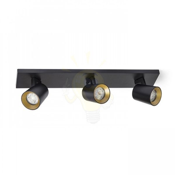 KENNY III felületre szerelhető fekete/aranysárga  230V LED GU10 3x8W