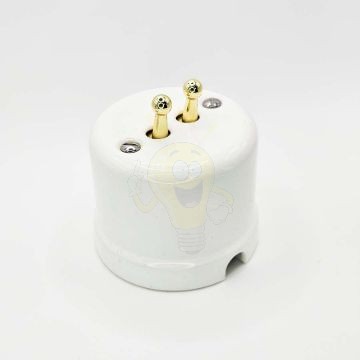 Porcelán billenő kapcsoló, falonkívüli, fehér, dupla alternatív, 106+6 MOTO