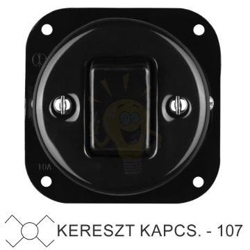Kép Egyes billenő fekete porcelán kereszt-kapcsolóbetét