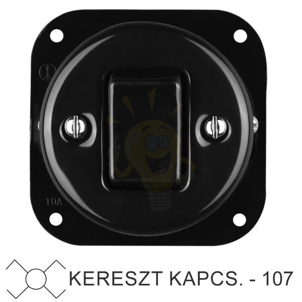 Kép Egyes billenő fekete porcelán kereszt-kapcsolóbetét