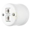 Fehér falon kívüli 2xCAT.5E porcelán falicsatlakozó aljzat
