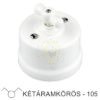 Fehér Porcelán Forgókapcsoló – Két Áramkörös (Csillárkapcsoló, 105)