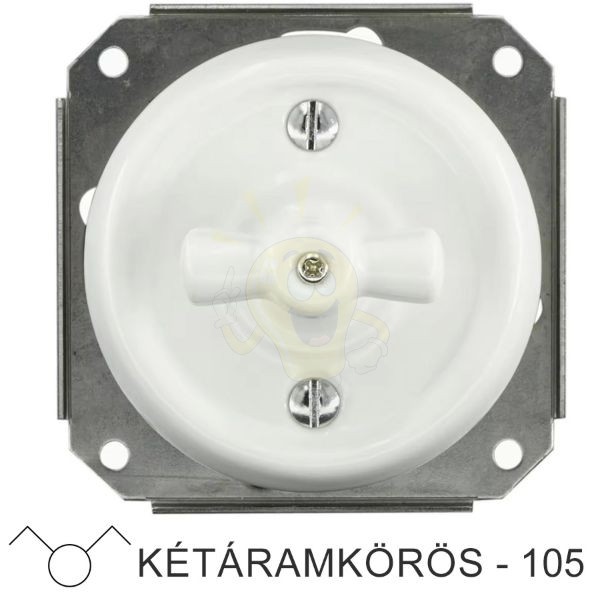 Kép Fehér porcelán csillár forgókapcsoló betét, süllyesztett
