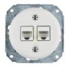 Kép Fehér porcelán dupla RJ45 süllyesztett csatlakozóbetét