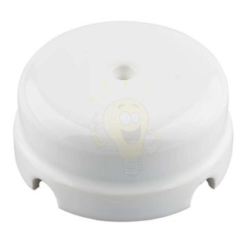 Fehér porcelán falonkívüli kötődoboz 78x35mm