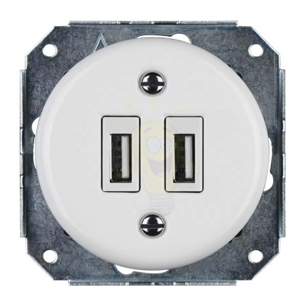 Kép Fehér porcelán USB csatlakozó aljzat betét