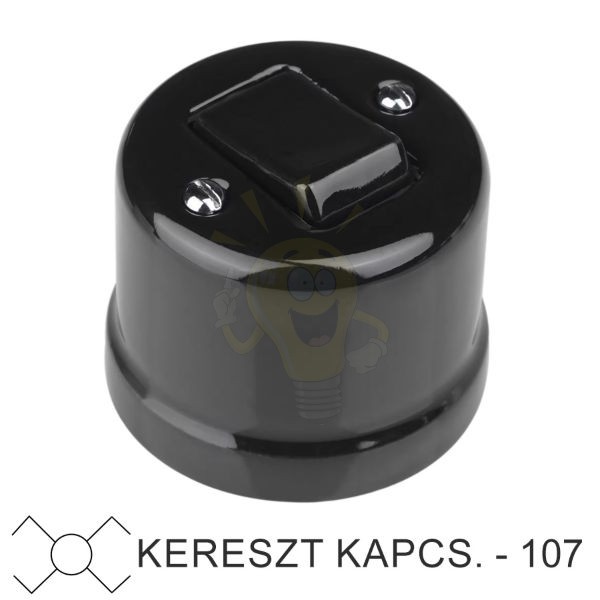 Kép Fekete porcelán falon kívüli kereszt- billenőkapcsoló