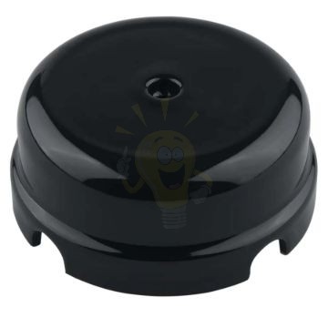 Fekete porcelán falonkívüli kötődoboz 78x35mm