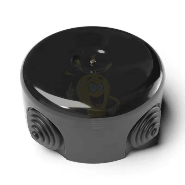 Fekete porcelán falonkívüli kötődoboz 90x45mm