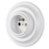 Fehér porcelán csatlakozó aljzat Ø60 mm / KU68 dobozhoz