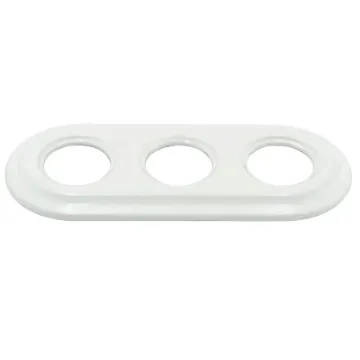 Fehér Porcelán Keret – 3-as Süllyesztett Szerelvényhez - BONOLO