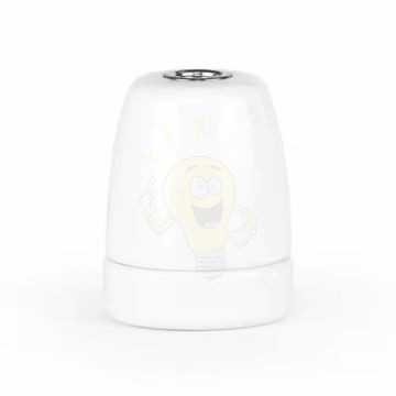 Fehér E27 egyenes porcelán foglalat M10×1 rögzítéssel