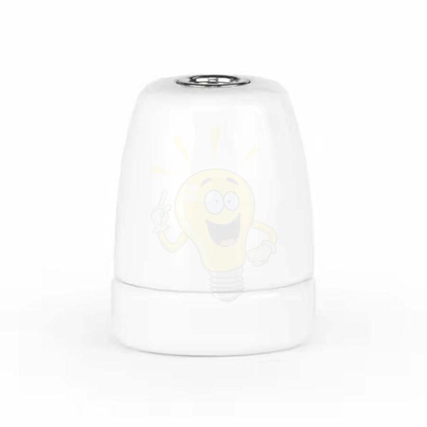 Fehér E27 egyenes porcelán foglalat M10×1 rögzítéssel