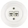 Fehér porcelán keretes dupla adatcsatlakozó