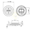 Fekete porcelán adatcsatlakozó aljzat – 2×RJ45