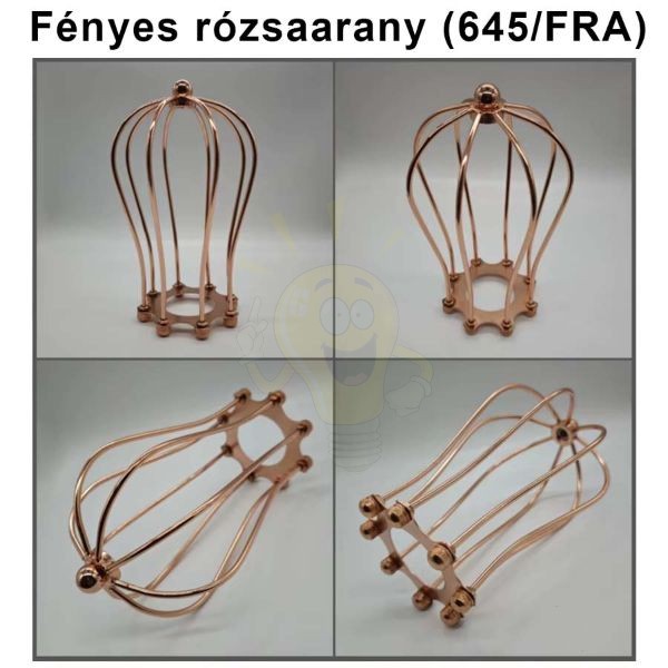Rózsa arany csepp alakú fém lámpa rács E27 foglalathoz