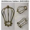 Antik bronz fém lámpa rács – csepp alakú, E27 búratartós rögzítéssel
