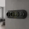 Négyes fekete porcelán keret süllyesztett kapcsolókhoz