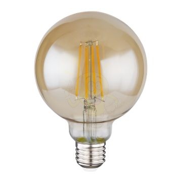 G95 LED dekor izzó borostyán üveg búráva