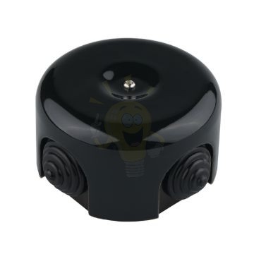 Fekete porcelán falonkívüli kötődoboz 90x45mm