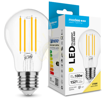 Modee LED Izzó Filament A60 11,2W E27 320° 2700K (1521 lumen) ERP