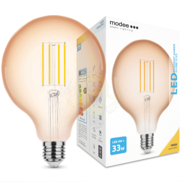 Modee LED Filament Amber Globe G125 4W E27 320° 1800K (360 lumen)