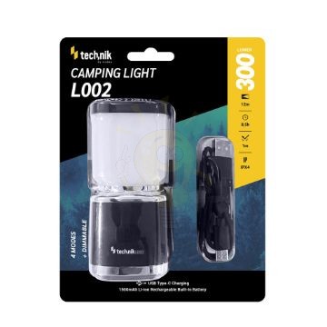 Technik Kempinglámpa L002 (akkumulátoros - 1500mAh) (300 lumen)