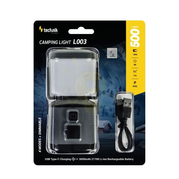 Technik Kempinglámpa L003 (+1x21700 3000mAh) (500 lumen)