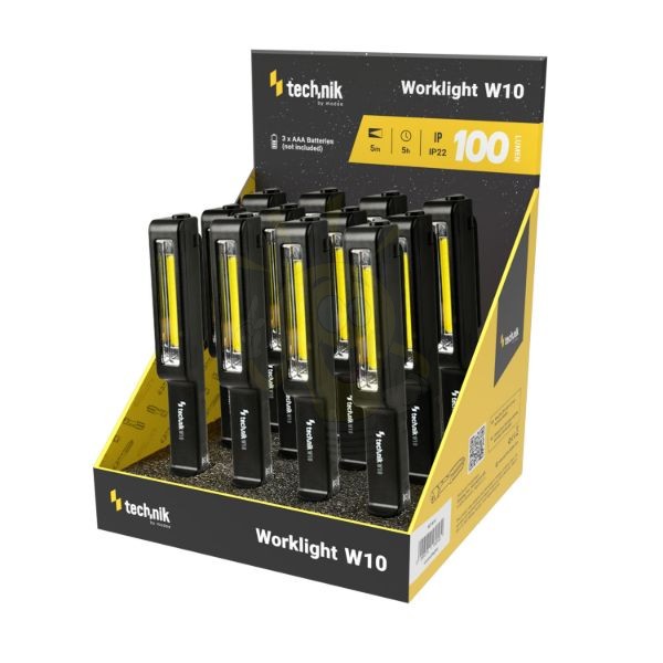 Technik Elemlámpa W10 (3xAAA/nem tartozék) COB (100 lumen) 12db/display