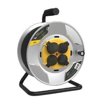 Technik Industrial Kábeldob 4-er 50m 1,5mm2 H07RN-F (IP44) 16A Fémház